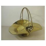 9' Tall Italian Brass Decorative Basket