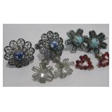 Four Pair Clip & Screw Back Earrings