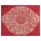 14' Fostoria Rose Point Glass Platter