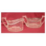 Vintage Glass Creamer Sugar Widest 6.5'