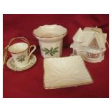 Four Lenox Porcelain Decor Items Tallest 2.5'