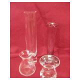 Four Glass Vases Tallest 9'