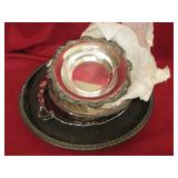 Four Vintage Silver Plate Trays Largest 10'