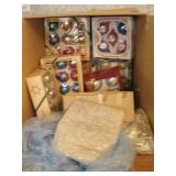 Box Vintage Christmas Ornaments Tinsel & More