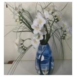 9' Ceramic Vase W/Faux Flowers