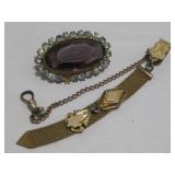 Vintage Brooch & Fob Unmarked
