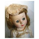 17' Vintage Bride Doll On Musical Stand