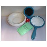 Vintage Vanity Items & Ceramic Dish Longest 10'