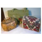 Three Vintage Handbags Shown Largest 15'