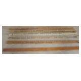 Six Vinage Wood Yard Sticks