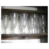 Set Of 7' Fostoria Etched Glass Stemware