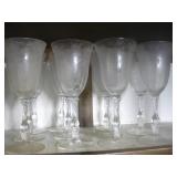 Set Of 8' Fostoria Etched Glass Stemware