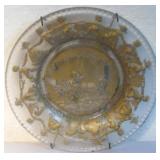 6' Diameter Vintage Glass Little Pig Plate