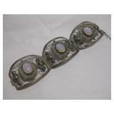 Sterling Silver Opals Bracelet Hallmarked
