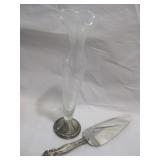 Sterling Base Vase & Handled Server See Info