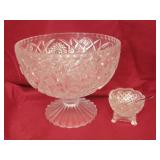 8' Wide Pedestal Bowl & Footed Salt Cellar W/Spoon
