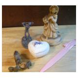 Figurines, Trinket Box & Letter Opener Longest 7'