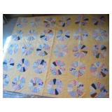 63x 73 Hand Made Quilt Stains Observed