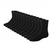 SZ S 4.5/8.5, Hanes Boys' Crew Socks 12-Pack