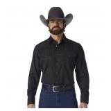 Wrangler Men's Western Snap Shirt - Black, XL Tall