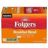 Folgers Breakfast Blend K-Cup Coffee Pods, 10 Ct