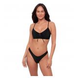 SZ L, Sports Illustrated Women's Bikini Top, Black
