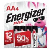 Energizer Max Alkaline Batteries - AA - 4 Pack