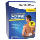 HealthWise 4% Lidocaine Pain Relief Patch -...