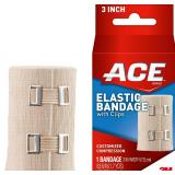 ACE Elastic Bandage w/Clips, 3' - Beige