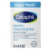 Cetaphil Gentle Face/Body Wash Bar 4.5 oz (3 Pack)