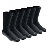 Dickies Men's Dri-tech Crew Socks 6-12 Black (6...