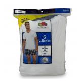 Fruit of the Loom Men's White V-Neck Undershirts L
