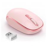 TECKNET Wireless Mouse, 2.4G Quiet, Pink