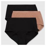 Hanes Women's 3pk Comfort Period Briefs - Black M