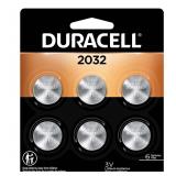 Duracell 3V Lithium Coin Batteries - CR2032 - 6...