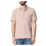 PAIGE Men's Carillo Short Sleeve Shirt, Pale Rose