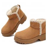 20-4C3 Winter Brown Boots for Women Snow Mini...