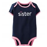 20-3B7 Carter's Baby Girls' Slogan Bodysuit - Navy