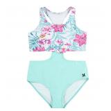 20-5C1 Hurley Aurora Green 1-Piece Cut Out Swim...