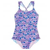 20-2B2 vineyard vines Girls Ruffle One Piece,...