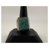Large Men's Turquoise Matrix Ring