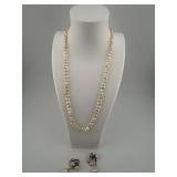 Pearl Necklace and Earring Set
