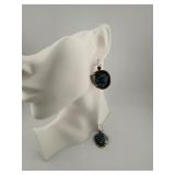 Navajo Sterling & Turquoise Leaf Earrings