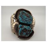 Navajo Sterling Silver & Turquoise Cuff Bracelet