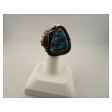 Navajo Sterling & Turquoise Leaf Motif Ring
