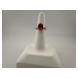 10KT White Gold Orange-Red Sapphire Ring