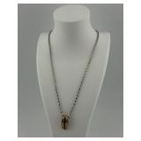 14k YG Garnet & Diamond Pendant