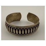 Mexican Sterling Silver Beaded Cuff Bracelet