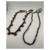 Navajo Turquoise & Shell Heishi Necklace Pair