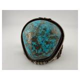 Large Turquoise & Sterling Silver Cuff Bracelet
